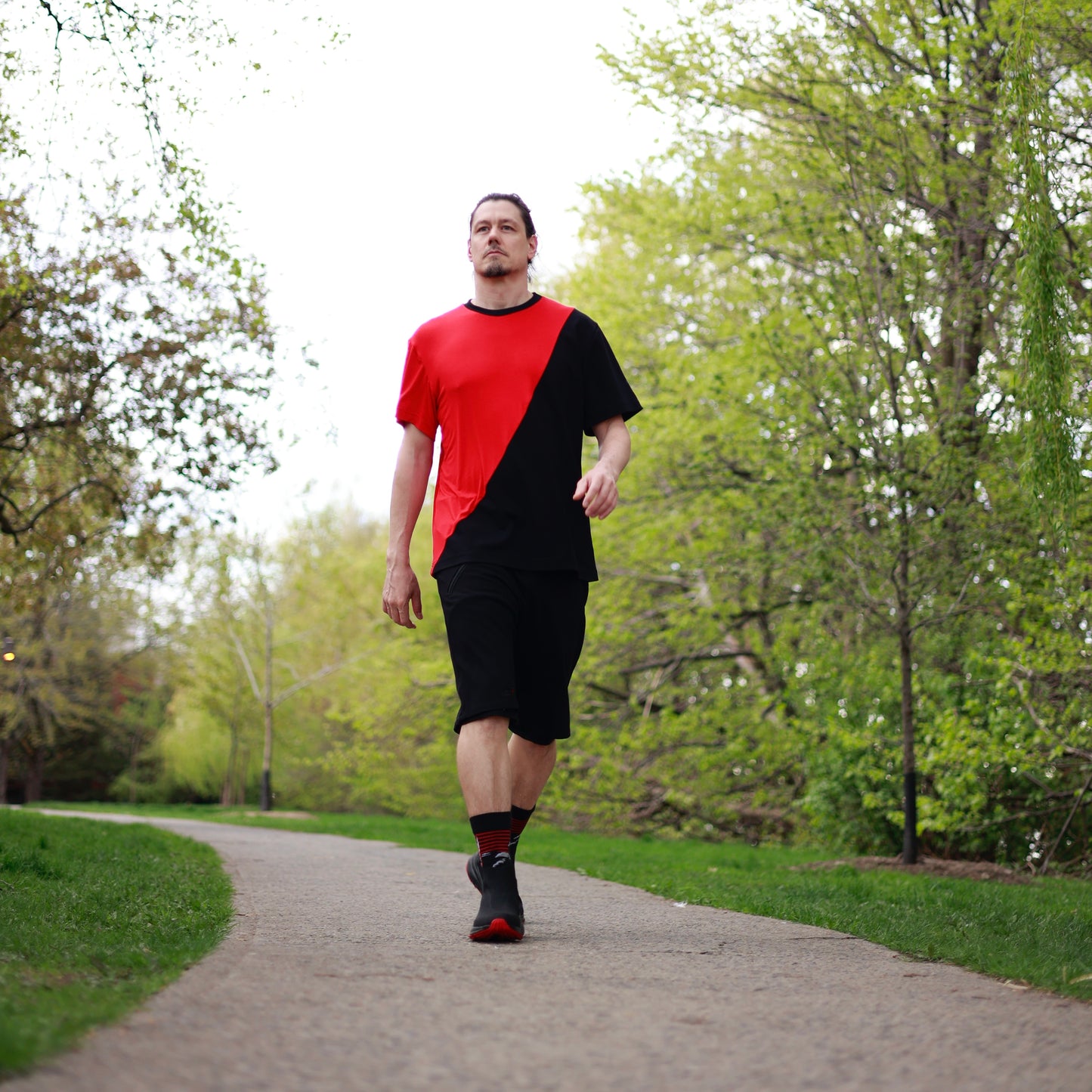 Change Management Red and Black t-shirt made by ELZi Montreal Seamstress.