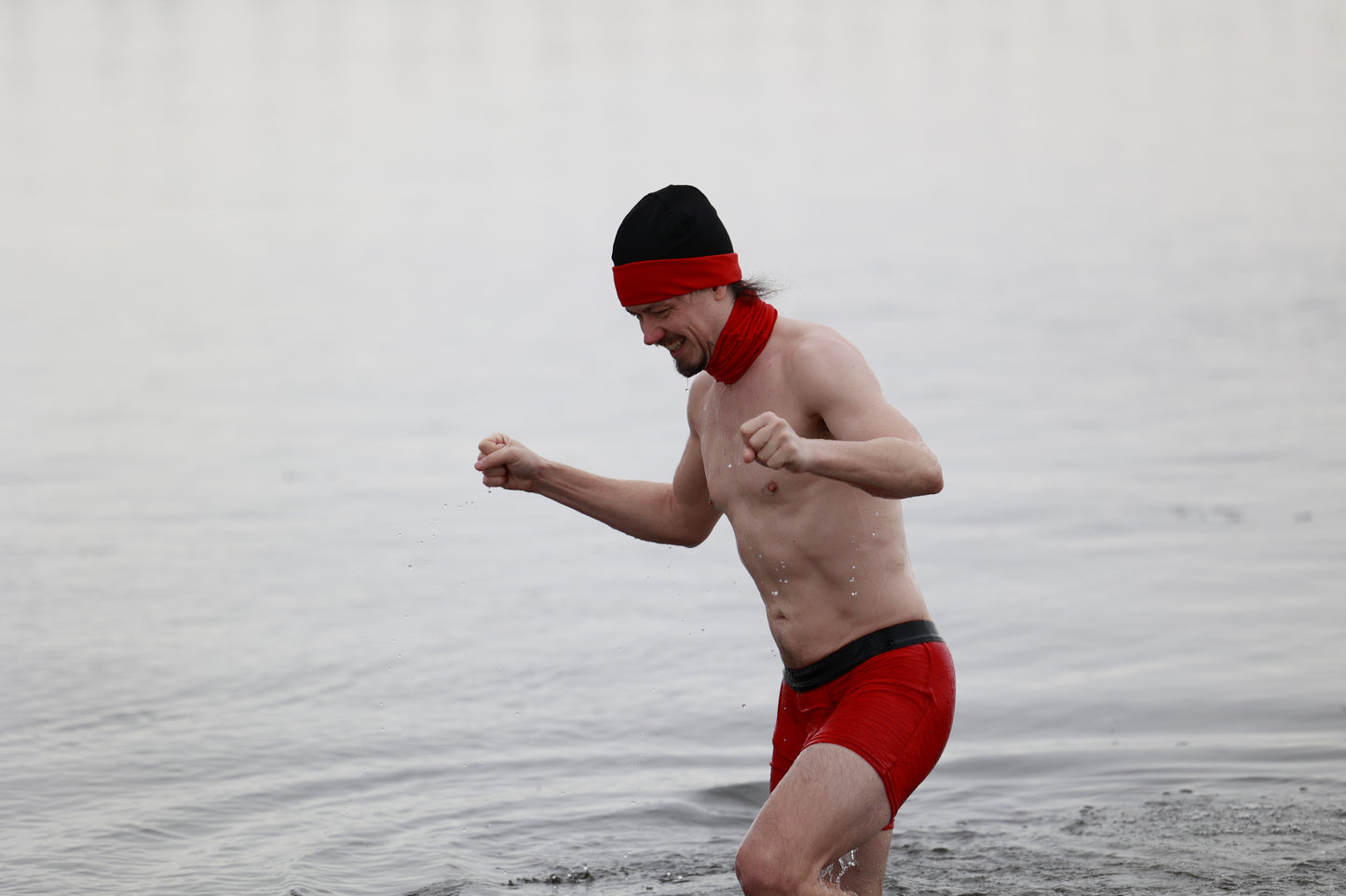 West Vancouver Park Polar Bear Men’s Red Merino Underwear by ELZi - Montreal Seamstress