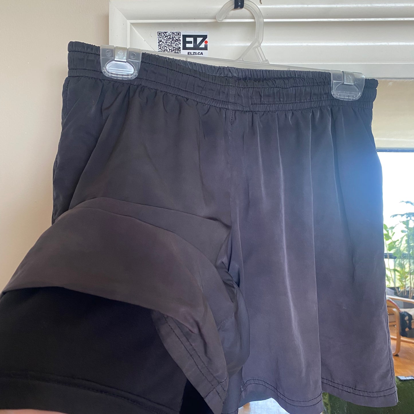 bamboo liner shorts. view of the bamboo under the shell.