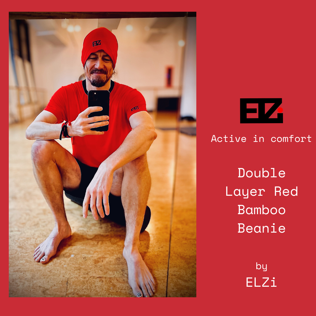 42.2 KM Red Soft Touch Bamboo Beanie - Double Layer by ELZi - Nuns Island Seamstress