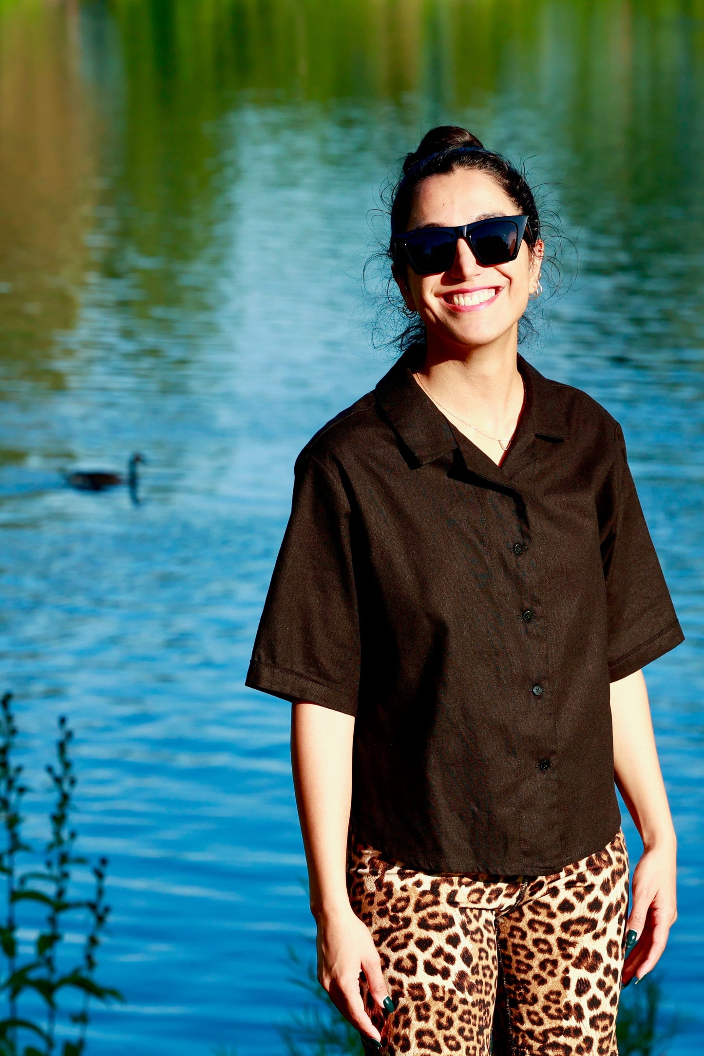 Black Linen Shirt by ELZi.ca Montreal Seamstress.