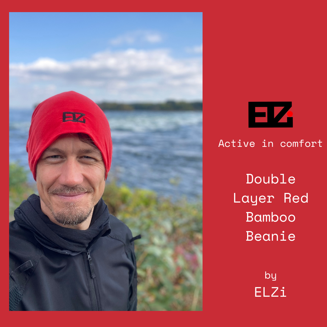 42.2 KM Red Bamboo Beanie - Double Layer