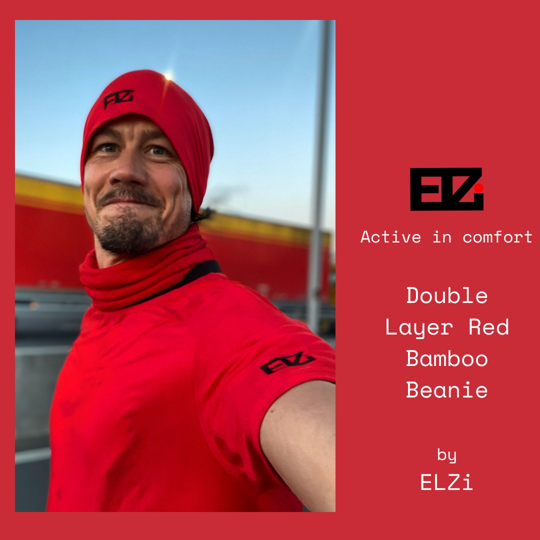 42.2 KM Red Bamboo Beanie - Double Layer