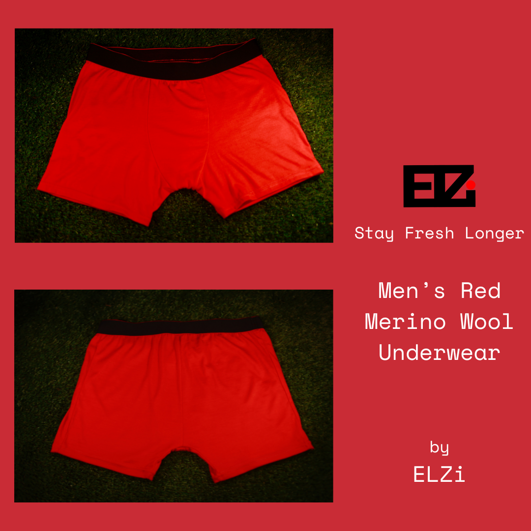 West Vancouver Park Polar Bear Men’s Red Merino Underwear by ELZi - Montreal Seamstress