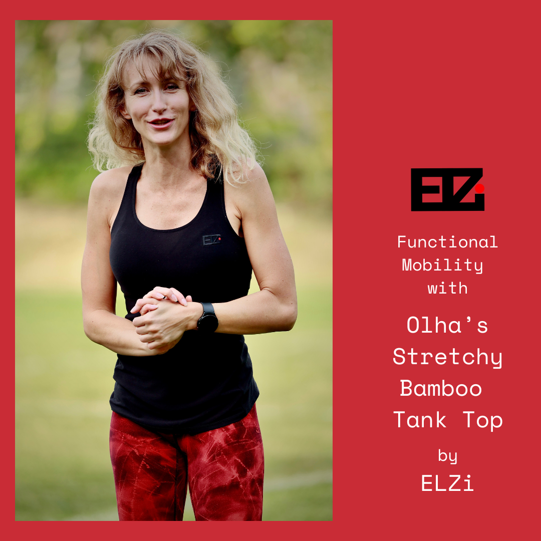 Tank Top made from Bamboo, testing by Olha, Personal Stretching and Mobility Trainer in Montreal.