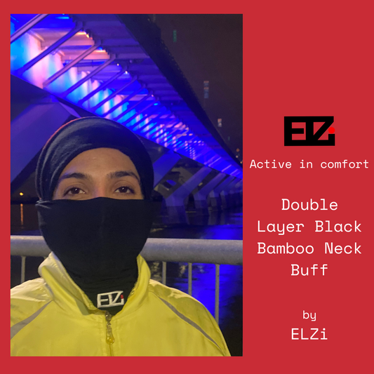 Black Bamboo Neck Warmer for soft touch feeling by ELZi the Montreal Seamstress.