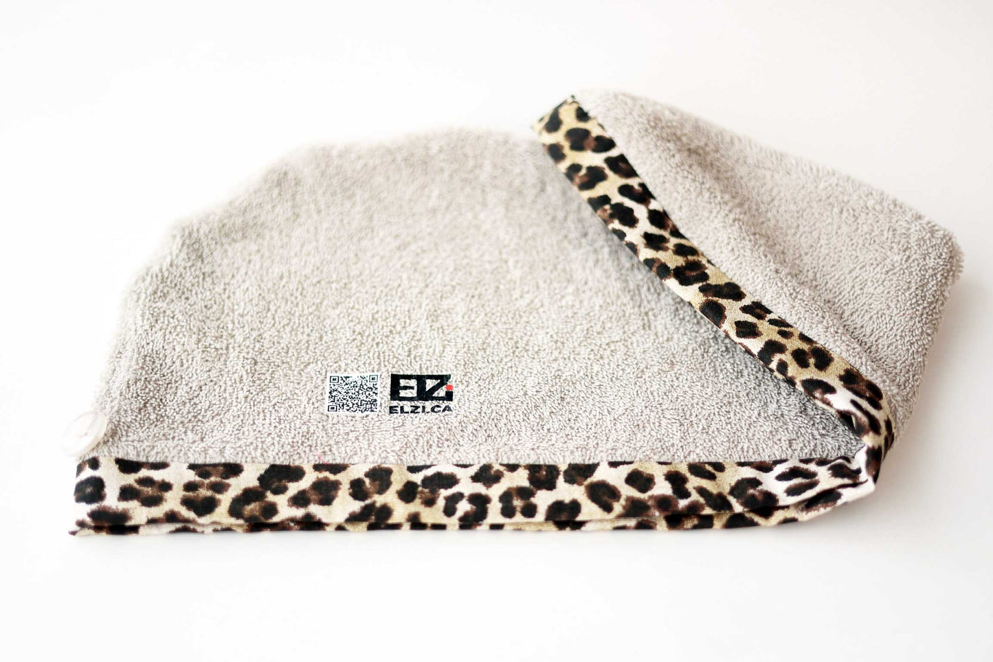 Hair Drying Towel Cap ,Leopard border