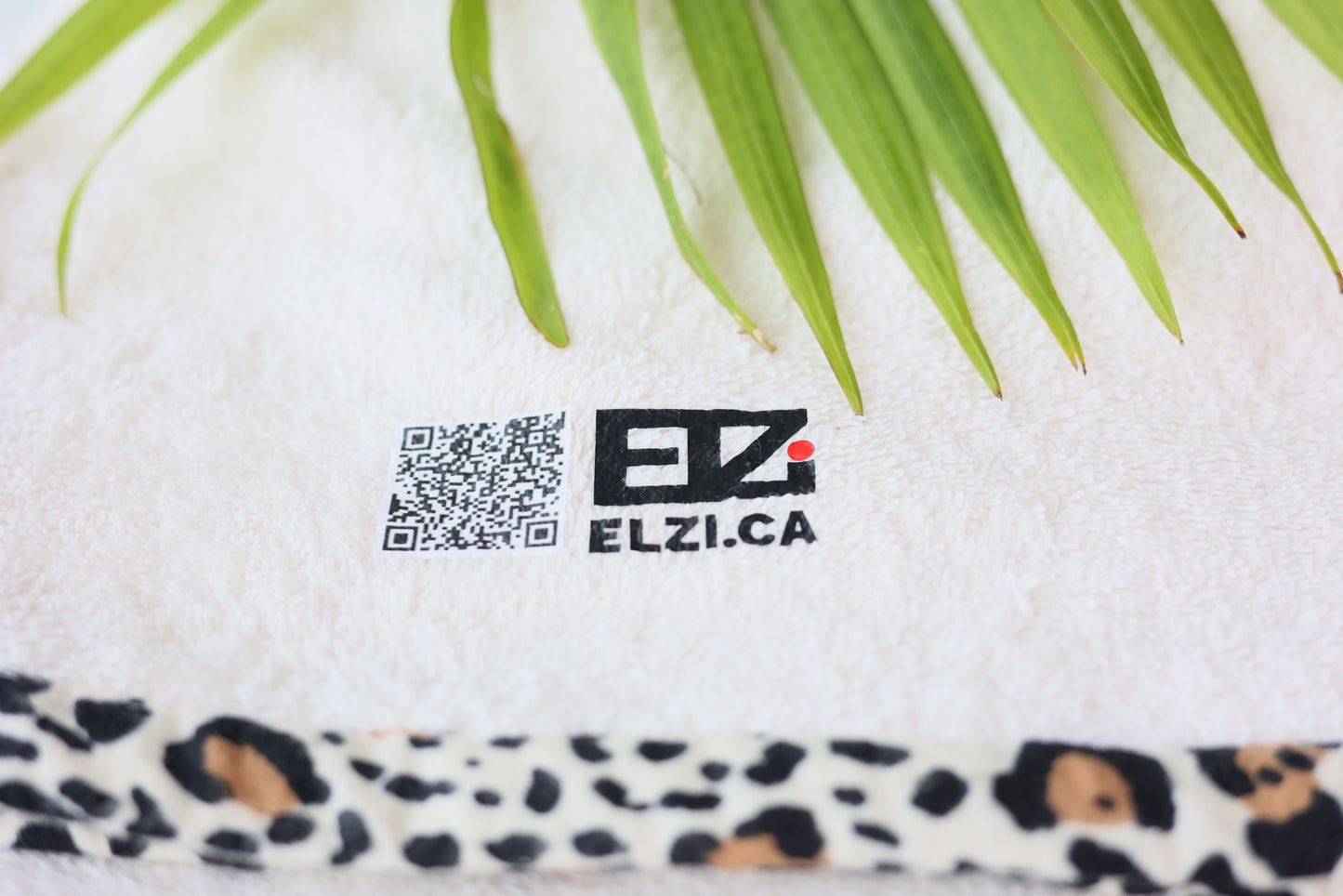 Hair Drying Towel Cap ,Leopard border