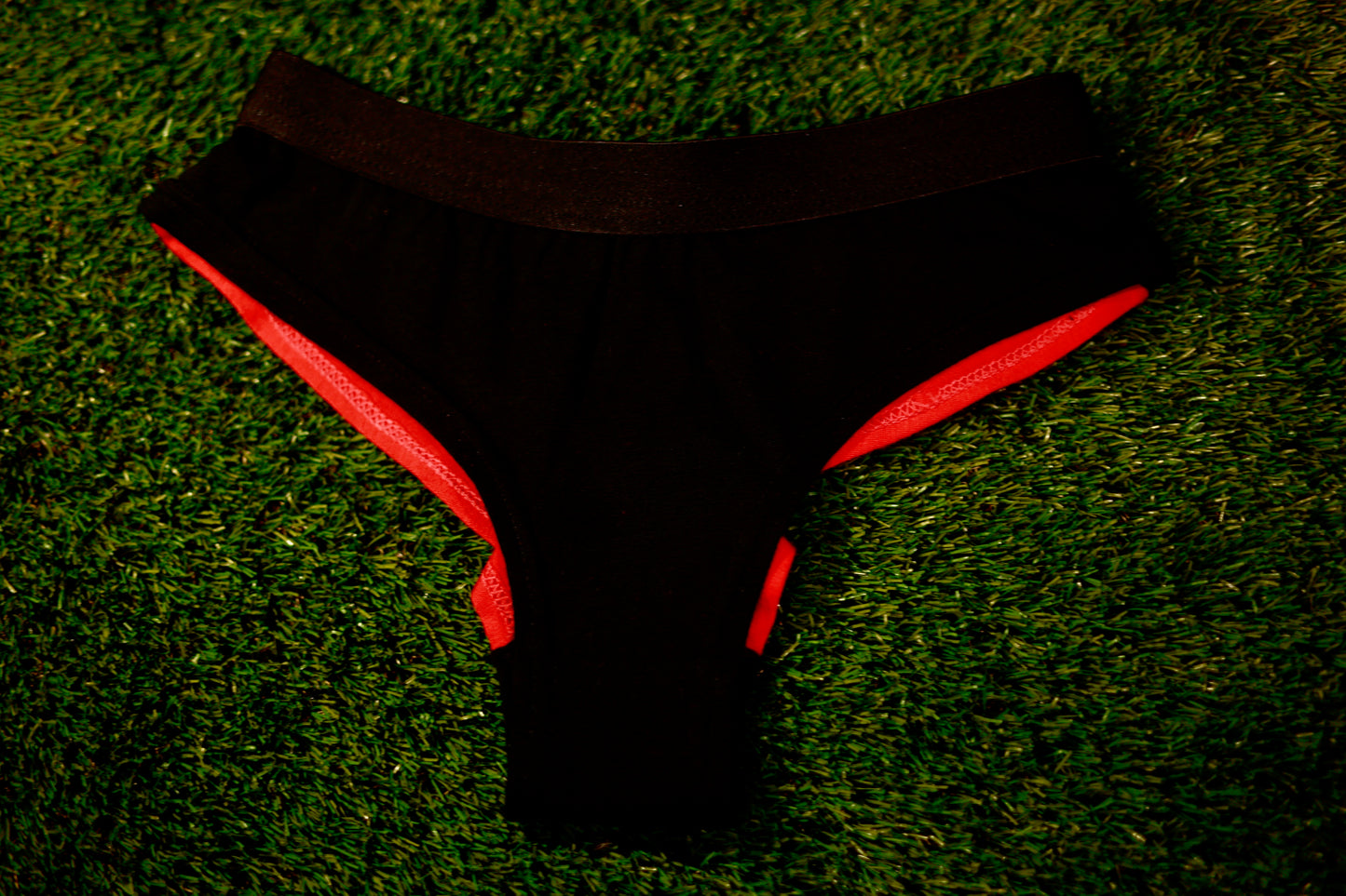 Black Front and Red Back Merino Wool Women's Lingerie