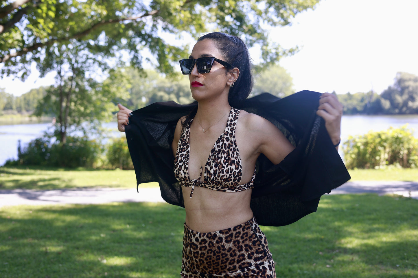 Verdun Beach Bikini in Leopard pattern par ELZi Couturiere Verdun