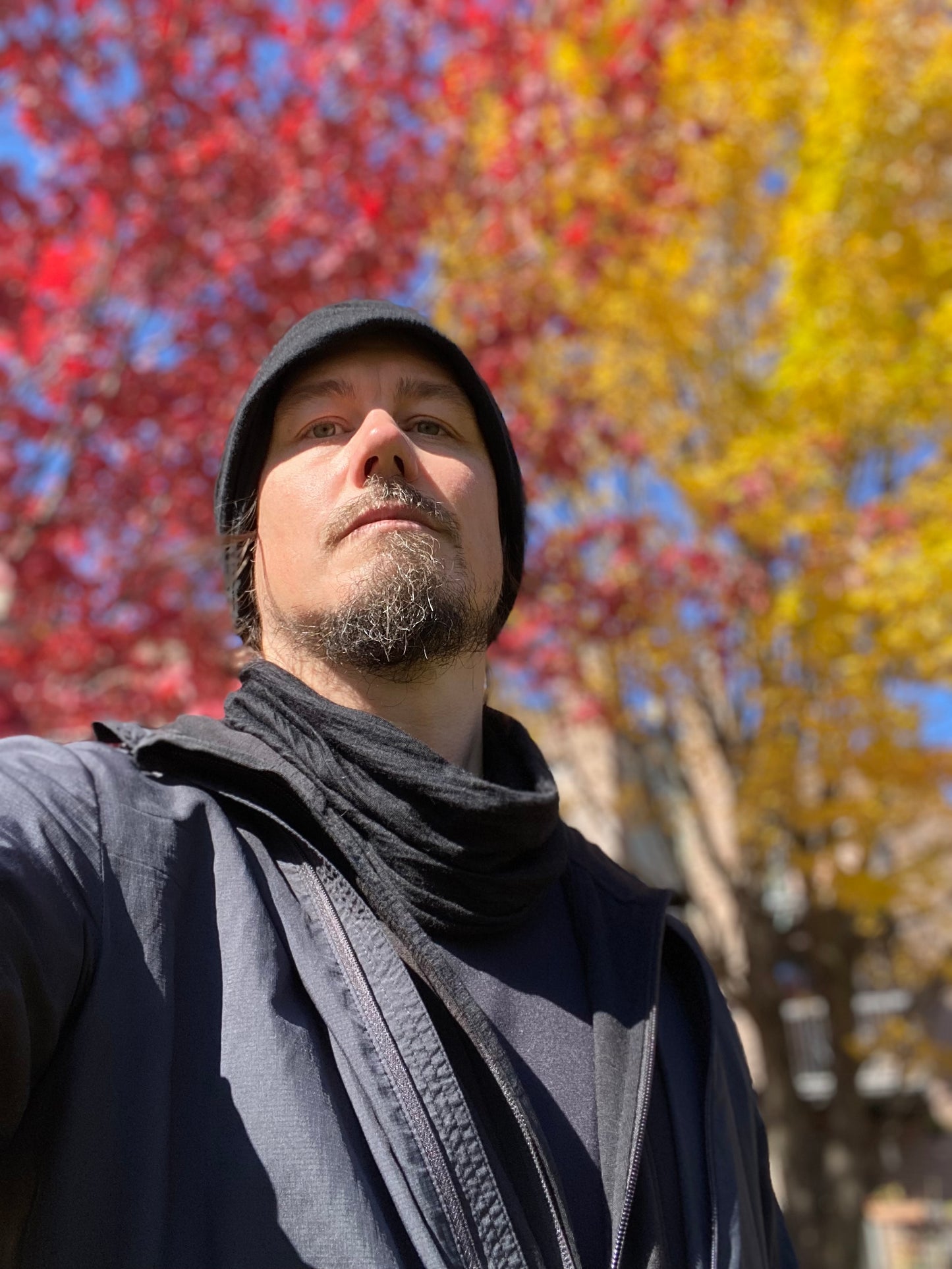 Jonathan Brunelle wears an ELZI.ca merino wool neck warmer.