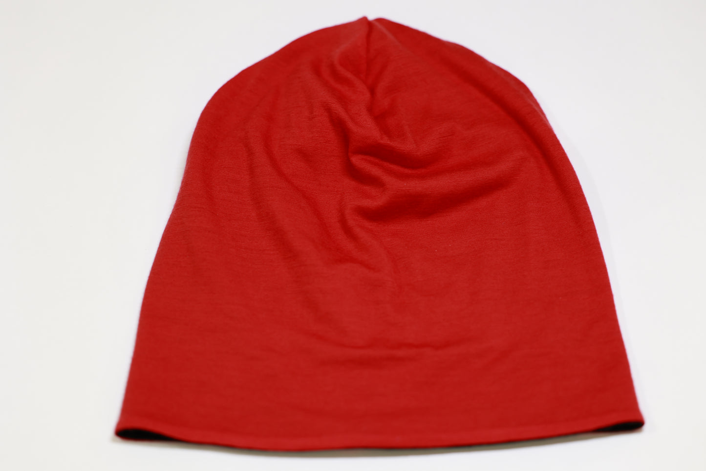 Reversible Red and Black Merino Double Layer Hat