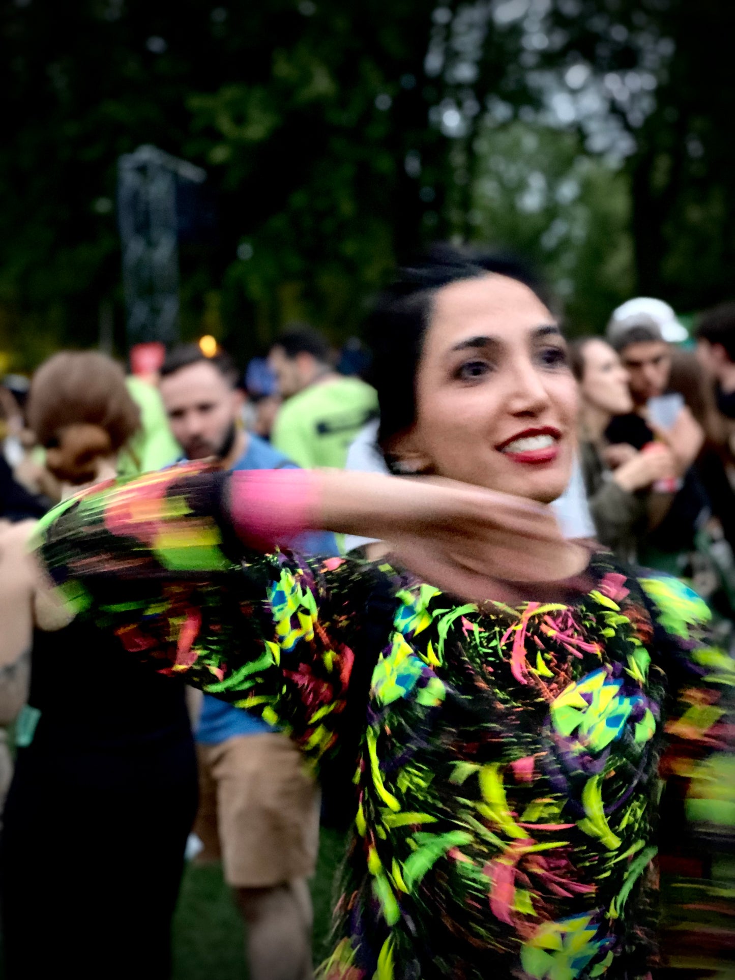 Sanaz rocking the Electric Neon Sweater by ELZI.