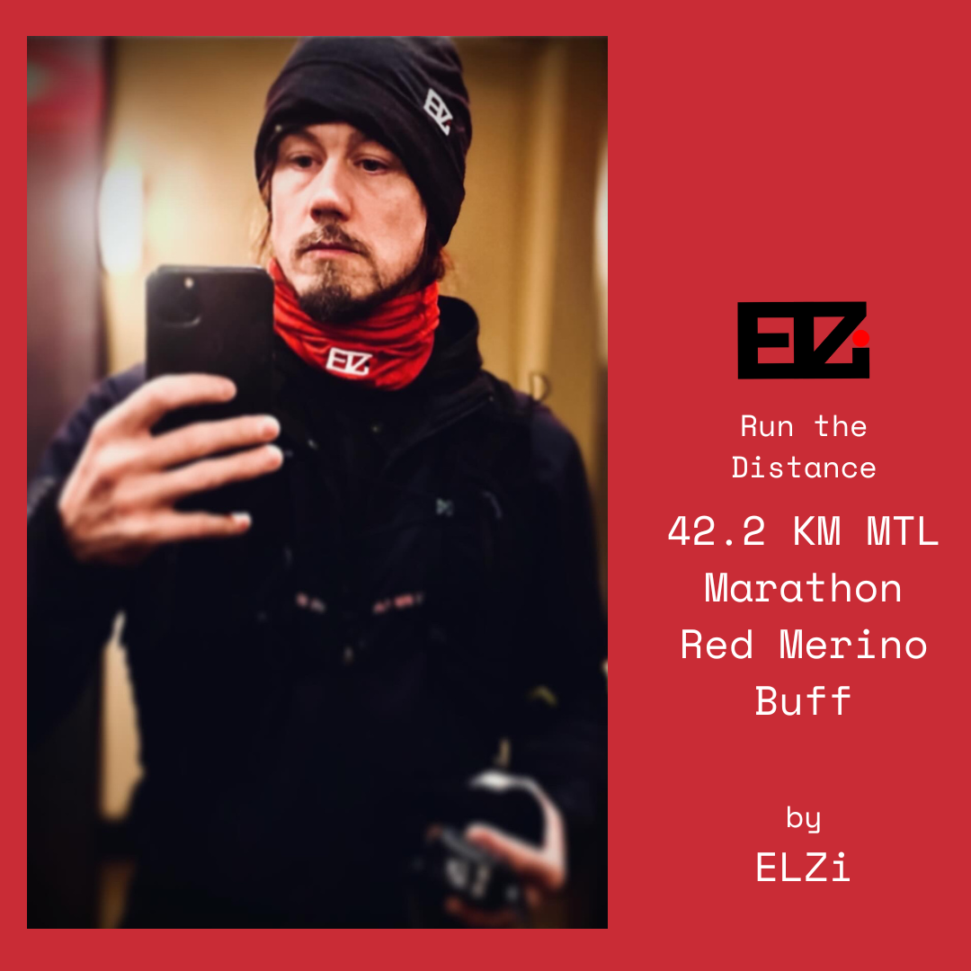 42.2 KM Marathon Red Merino Buff in by ELZi