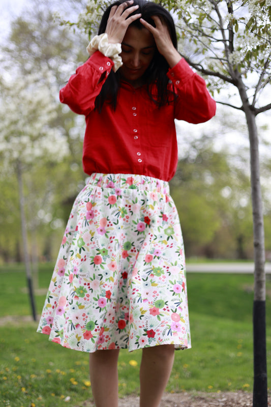 Flower party skirt by ELZi worn by Sanaz.