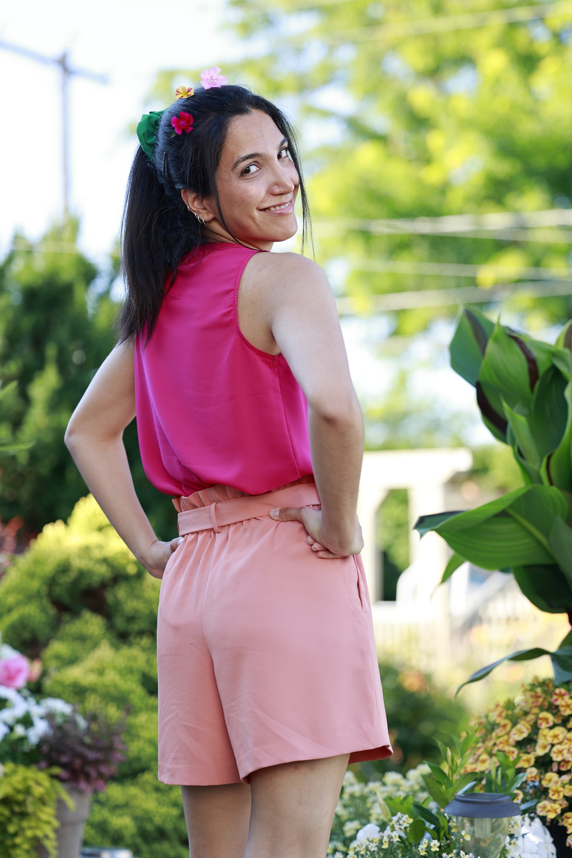 Pink Wrap Top by Montreal Seamstress ELZi.Photo prise à Varennes.