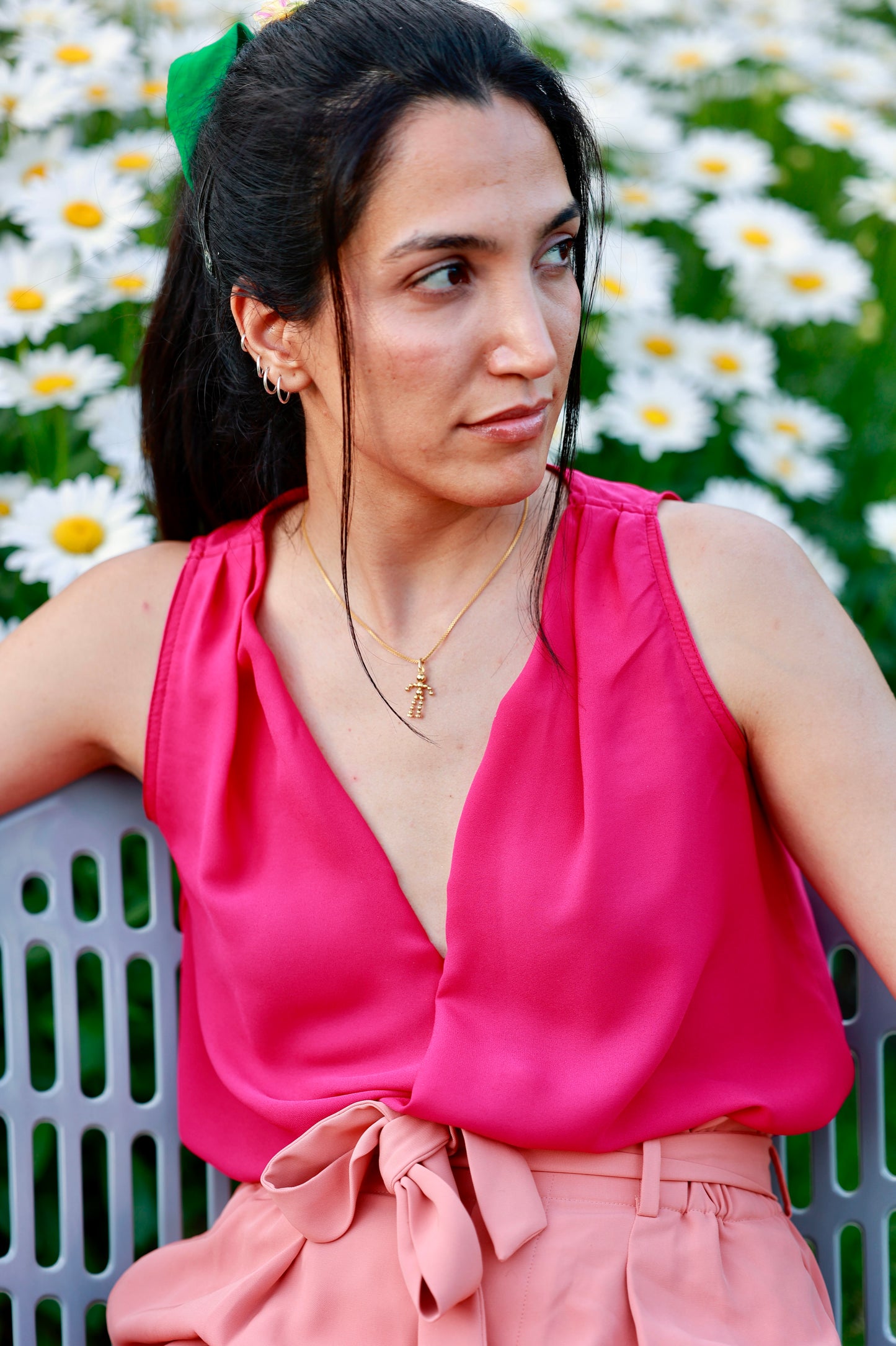 Silk Barberry Rose Glow Pink Wrap Top by ELZi Montreal Seamstress