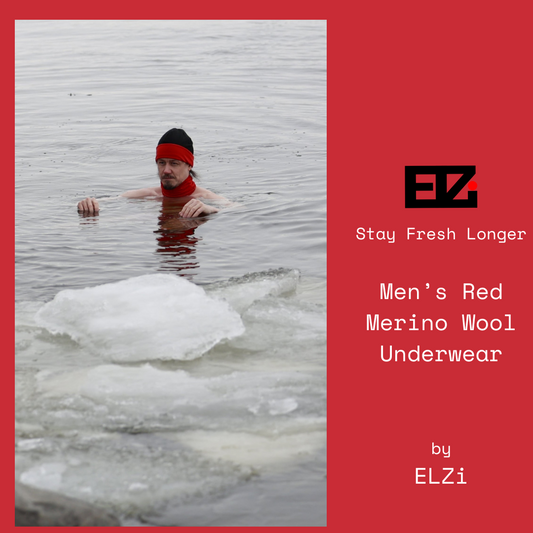 Red Merino Neck Warmer , perfect for cold plunge. Cache cou en merino rouge pour les baignades en eau froide.