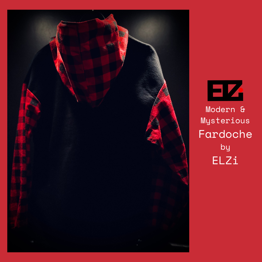 Modern and Mysterious Fardoche Sweater with Huge Hoodie