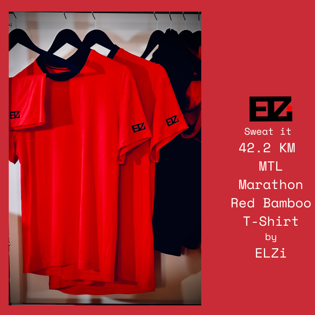 42.2 KM  MTL Marathon Red Bamboo T-Shirt