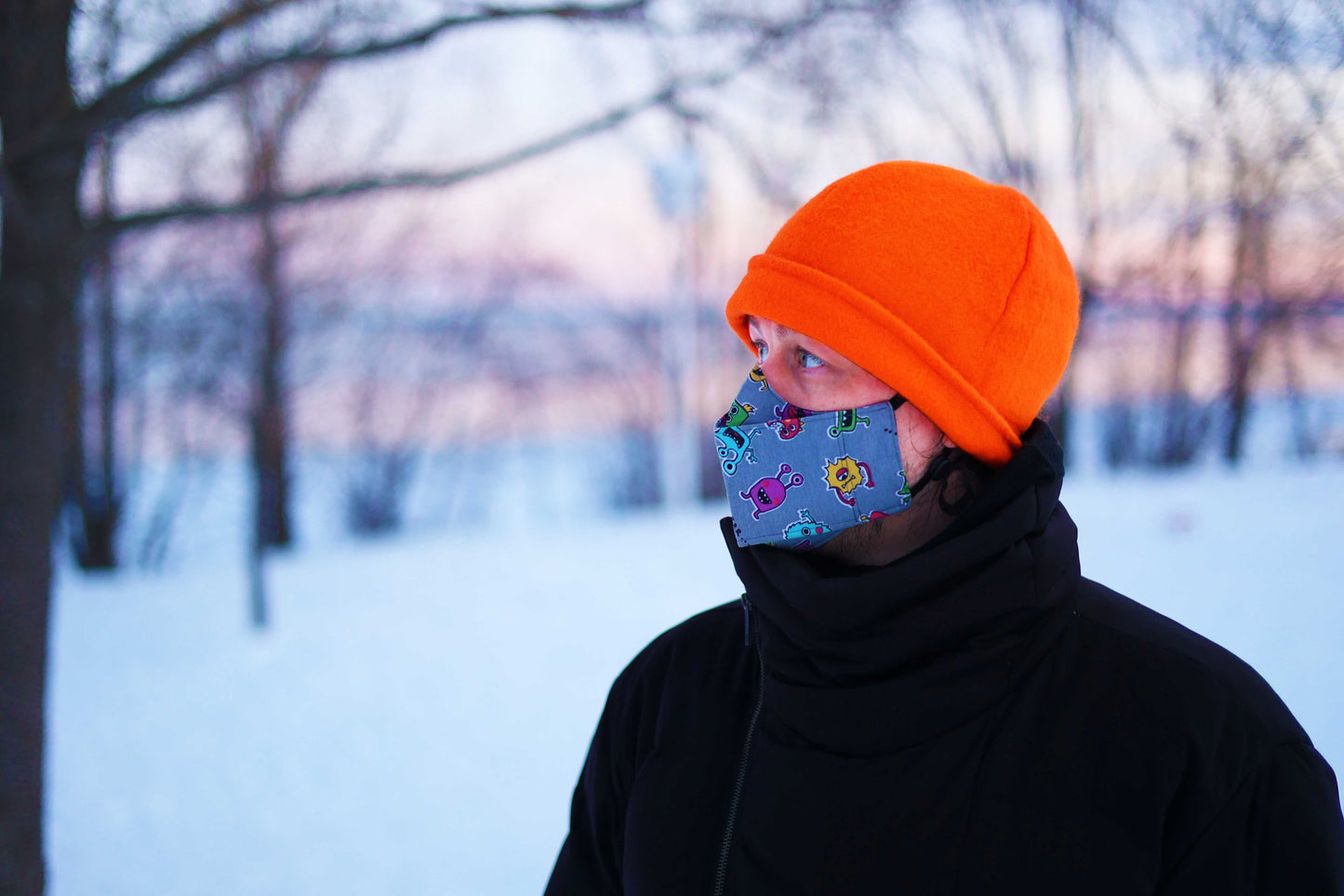 Montreal's Orange Cones Winter Wool Hat