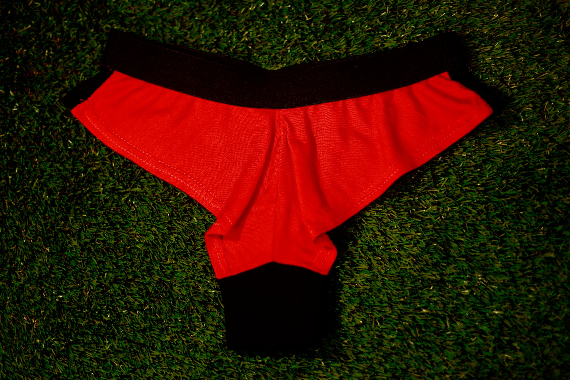 Black Front and Red Back Merino Women's Underwear Panties Back View