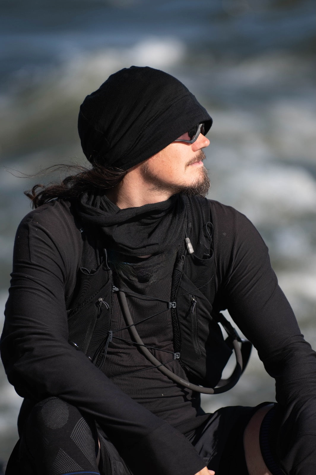 Whitewater Merino Liner hat for sports and bushcraft. Photo by Bouba Coly. Model : Jonathan Brunelle