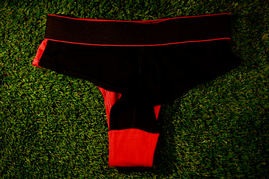 ELZI Sous-vêtement mérinos rouge devant et dos noir