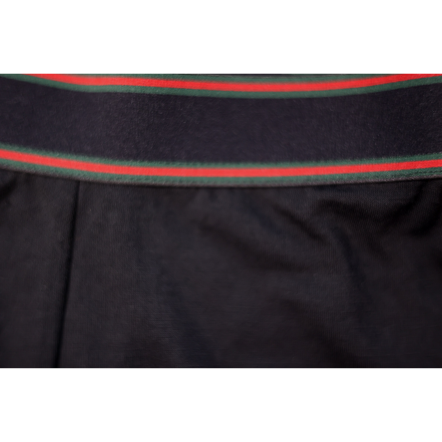 ELZI Black Merino Boxers - Double Red and Green Stripes